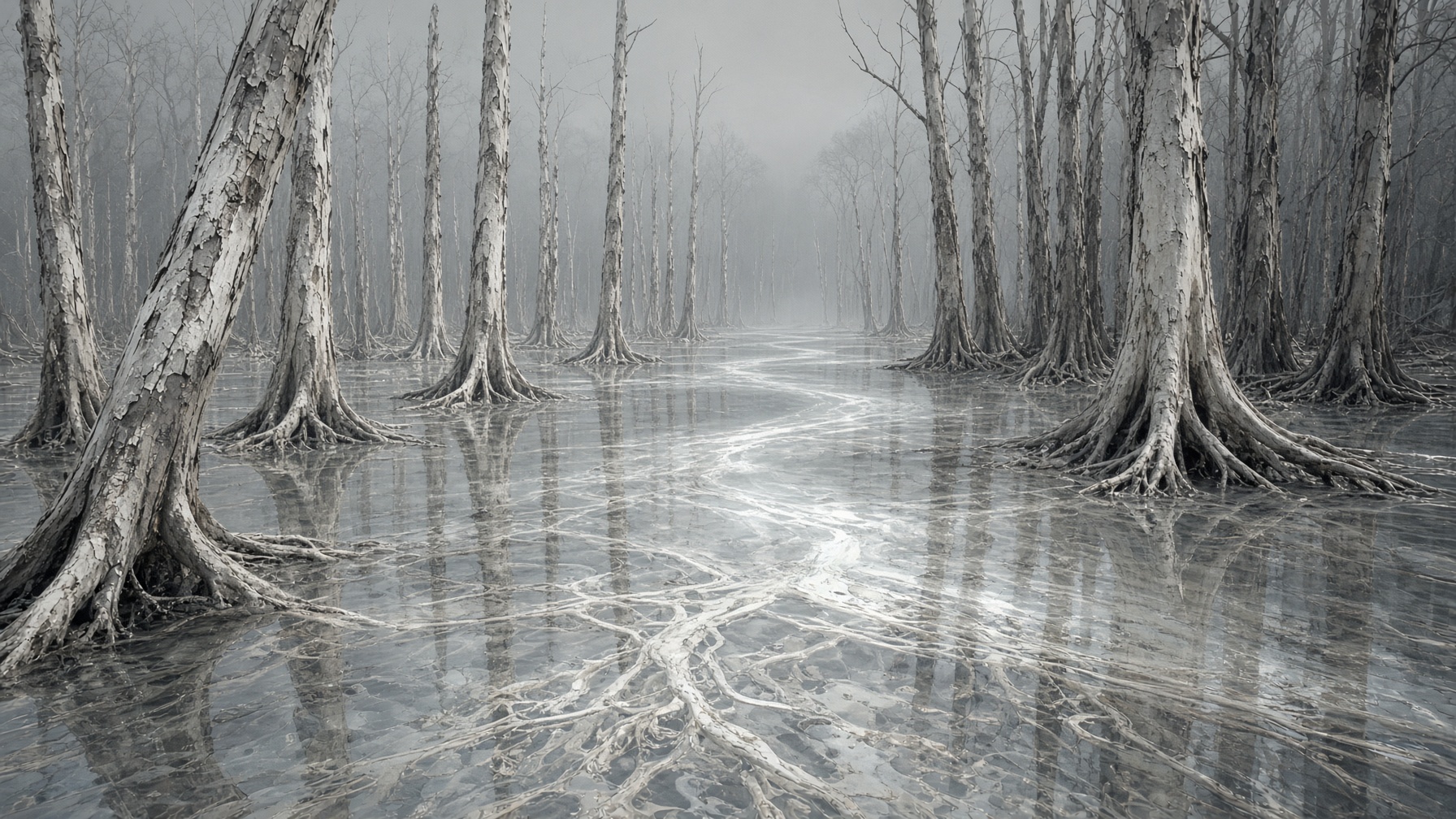 A silver forest of liquid light, the dying world called Afterimage.