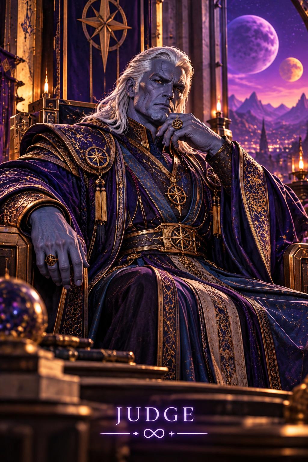 The Judge on a throne.